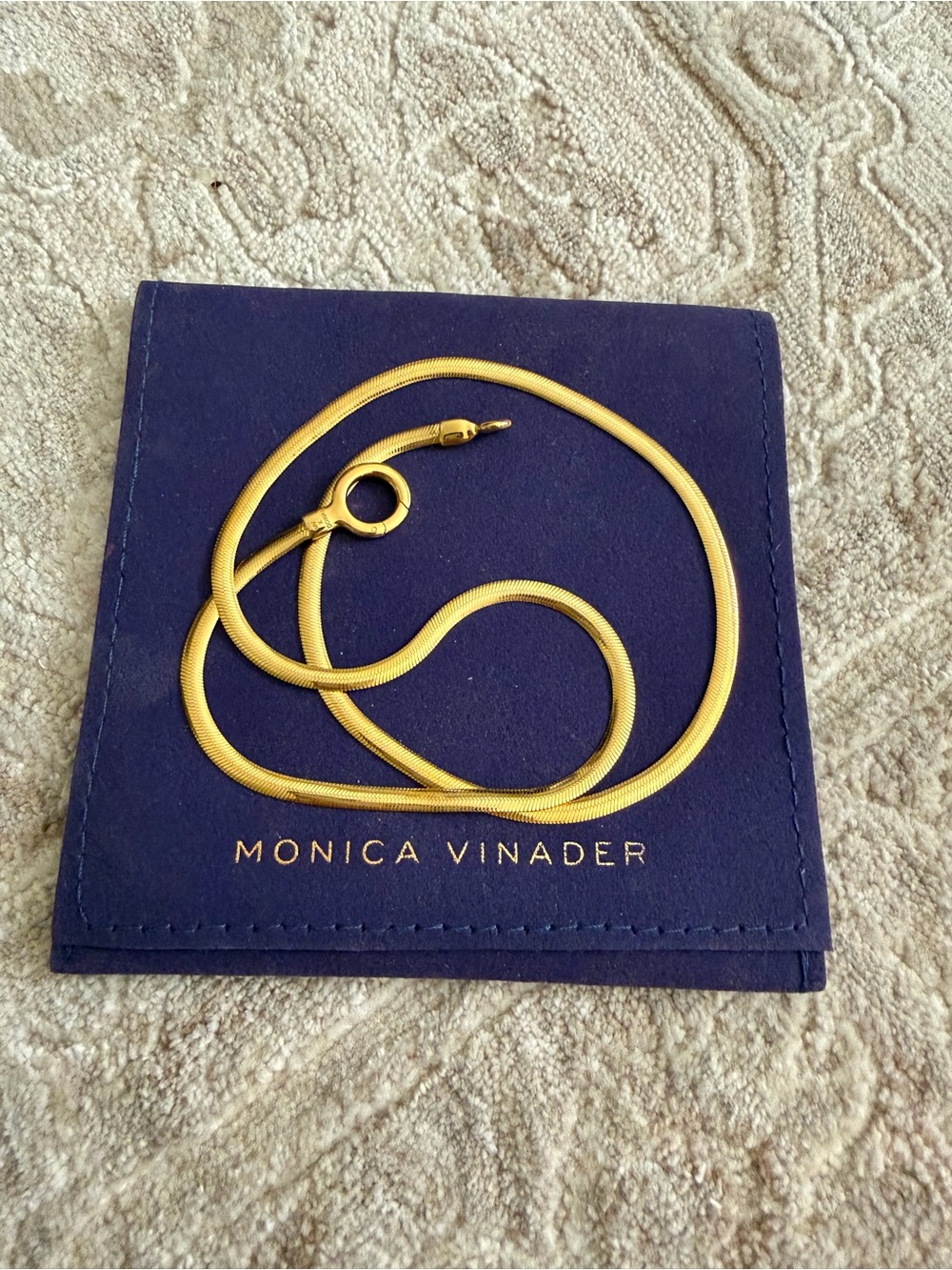 Monica Vinader Snake Chain Necklace 46cm 18” Gold Vermeil